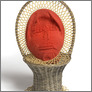 [thumbnail of 2015, machine knitted wool, crocheted lurex, wicker basket. 260 × 520 × 260 mm. Photography: Douglas Atfield.]